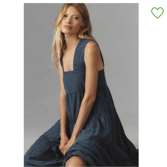 Anthropologie | Dresses | Anthropologie The Helena Squareneck Tiered Midi Dress Smocked Denim Edition | Poshmark Anthropologie | Dresses | Anthropologie The Helena Squareneck Tiered Midi Dress Smocked Denim Edition | Poshmark